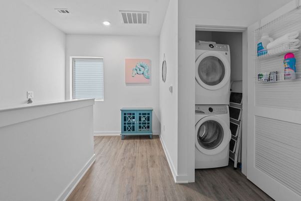 Interior, Recessed Lighting, Utility Closets, Washer, Wood Texture Flooring