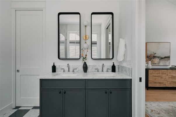 Bathroom, Dual Sink Vanities, Interior, Wood Texture Flooring