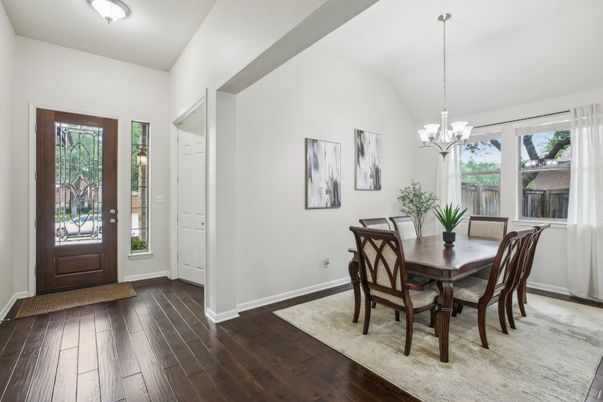 Chandelier, Dining room, Interior, Pendant Lights, Wood Texture Flooring
