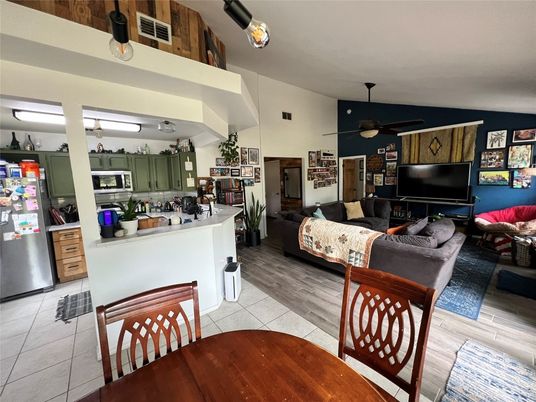 Dining room, Interior, Kitchen, Living room, Wood Texture Flooring