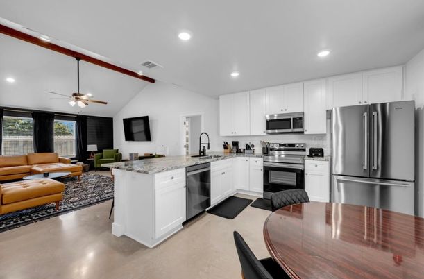 Interior, Kitchen, Living room, Recessed Lighting, Stainless Steel Appliances