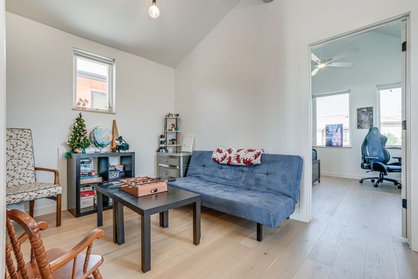 Home Office, Interior, Pendant Lights, Wood Texture Flooring