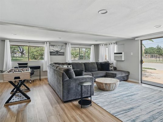 Game Room, Interior, Living room, Recessed Lighting, Wood Texture Flooring