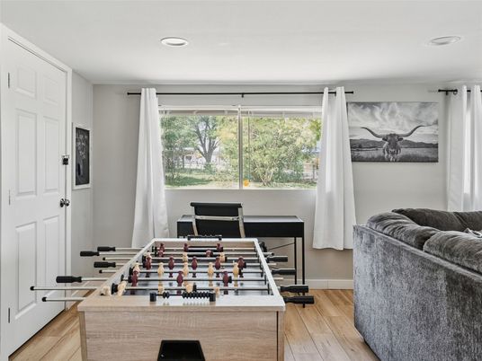 Game Room, Interior, Recessed Lighting, Wood Texture Flooring
