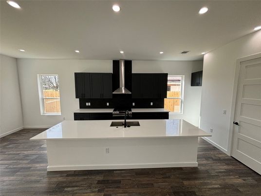 Interior, Kitchen, Recessed Lighting, Wood Texture Flooring