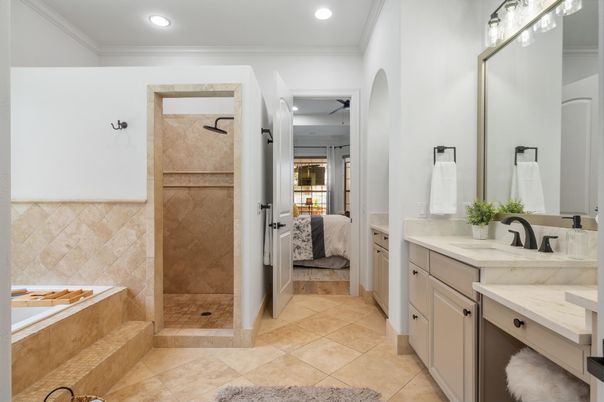 Bathroom, Dual Sink Vanities, Interior, Recessed Lighting