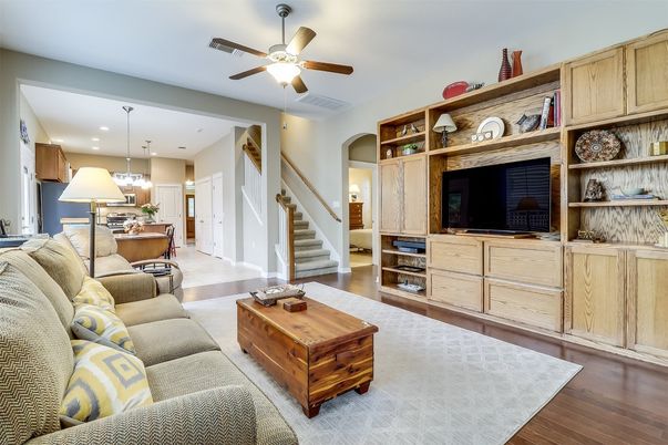 Interior, Kitchen, Living room, Pendant Lights, Recessed Lighting, Wood Texture Flooring