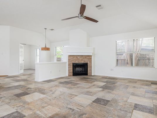 Empty room, Fireplace, Interior, Pendant Lights