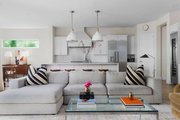 Interior, Kitchen, Living room, Pendant Lights, Recessed Lighting, Stainless Steel Appliances