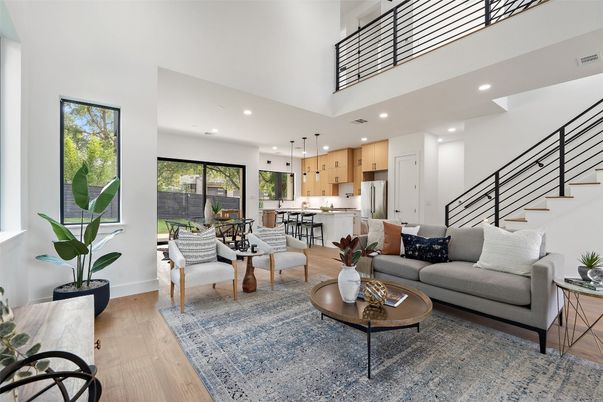 Dining room, Interior, Kitchen, Living room, Pendant Lights, Recessed Lighting, Wood Texture Flooring