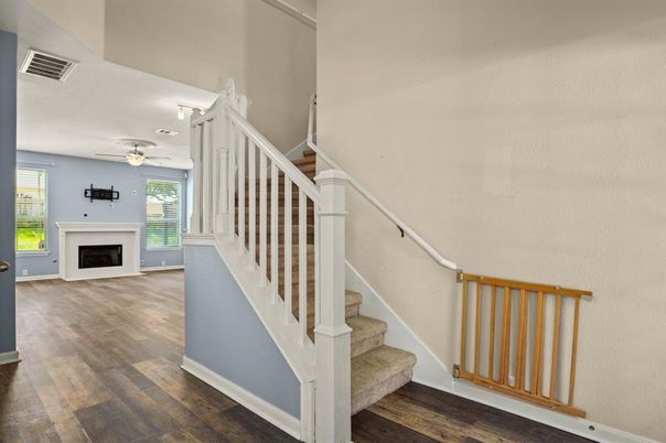 Empty room, Fireplace, Interior, Wood Texture Flooring