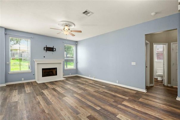 Empty room, Fireplace, Interior, Wood Texture Flooring