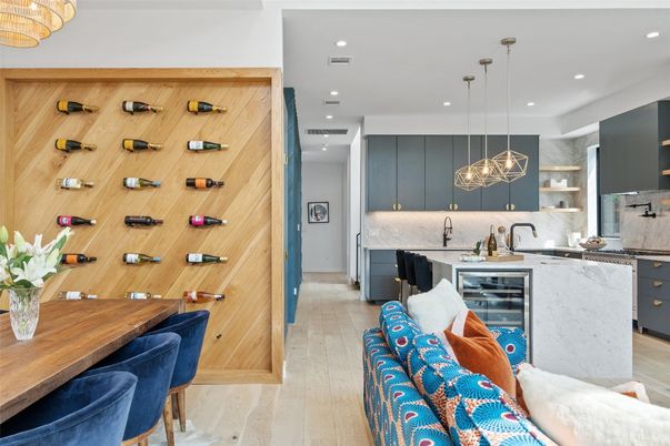 Interior, Kitchen, Pendant Lights, Recessed Lighting, Wine Storage