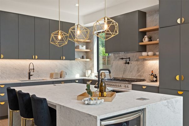 Interior, Kitchen, Pendant Lights, Stainless Steel Appliances