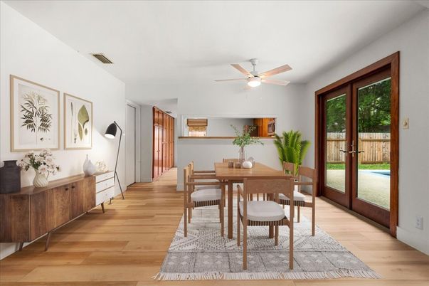 Dining room, Interior, Wood Texture Flooring