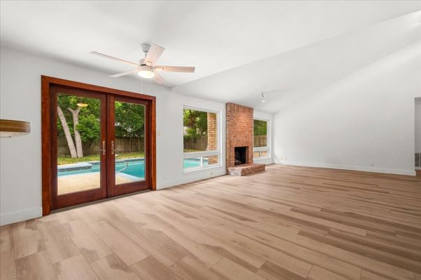 Empty room, Fireplace, Interior, Wood Texture Flooring
