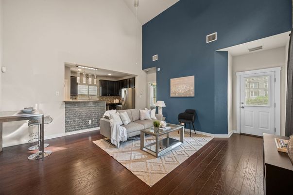 Interior, Kitchen, Living room, Pendant Lights, Recessed Lighting, Stainless Steel Appliances, Wood Texture Flooring