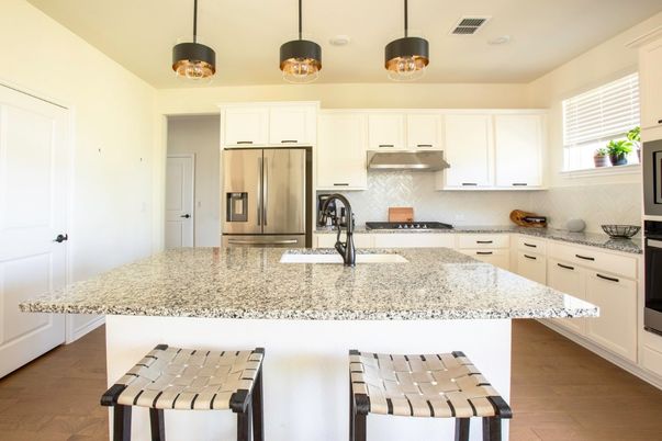 Interior, Kitchen, Pendant Lights, Stainless Steel Appliances, Wood Texture Flooring