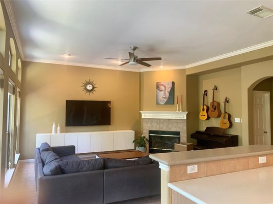 Fireplace, Interior, Living room, Piano