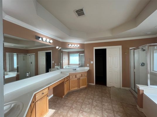 Bathroom, Dual Sink Vanities, Glass Shower, Interior