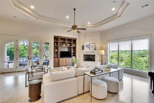 Fireplace, Interior, Living room, Recessed Lighting