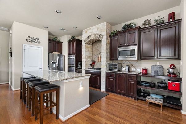 Interior, Kitchen, Recessed Lighting, Wood Texture Flooring