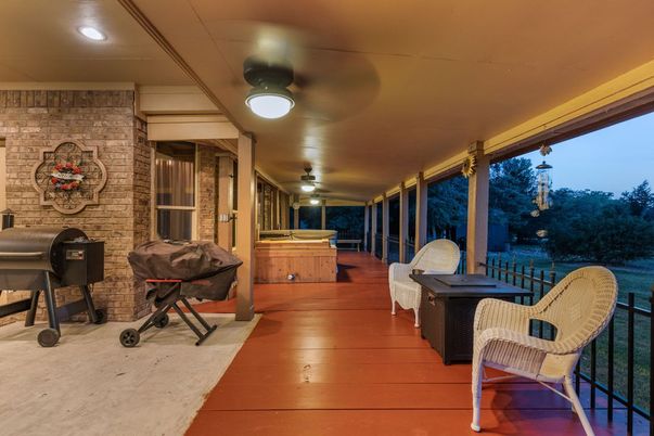 Exterior, Hot Tub, Stone Walls