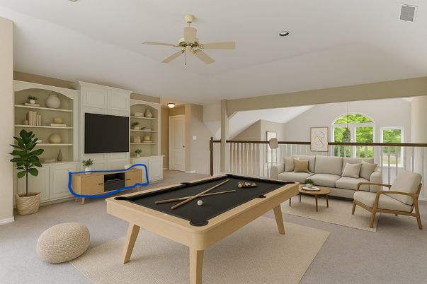Billiard Table, Game Room, Interior, Living room, Recessed Lighting