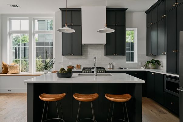 Interior, Kitchen, Pendant Lights, Wood Texture Flooring