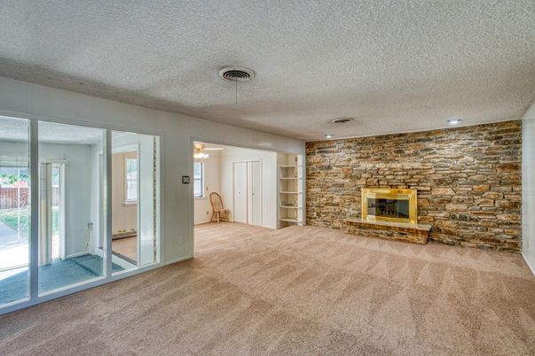 Empty room, Fireplace, Interior, Stone Walls