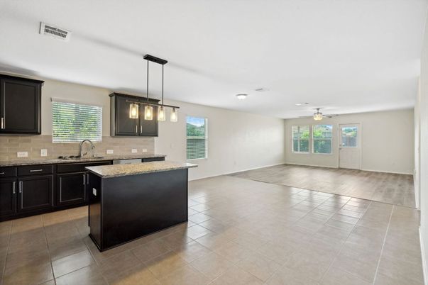 Empty room, Interior, Kitchen, Pendant Lights