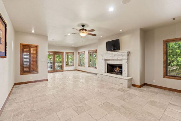 Empty room, Fireplace, Interior, Recessed Lighting