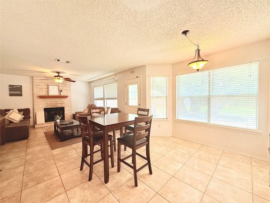 Dining room, Fireplace, Interior, Living room, Pendant Lights