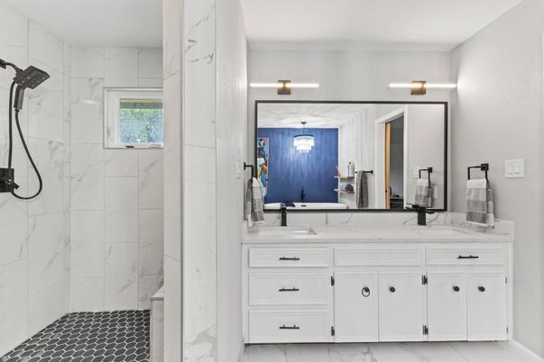 Bathroom, Glass Shower, Interior, Marble, Marble Walls