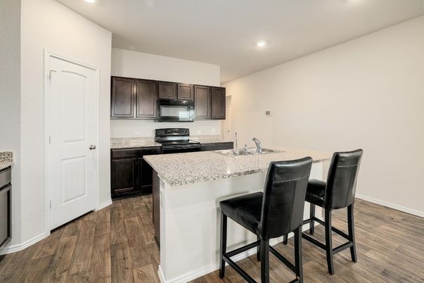 Interior, Kitchen, Recessed Lighting, Wood Texture Flooring