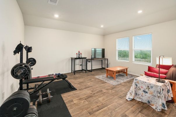 Fitness Equipment, Interior, Recessed Lighting, Wood Texture Flooring