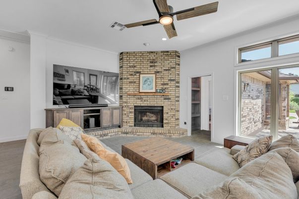Fireplace, Interior, Living room, Stone Walls