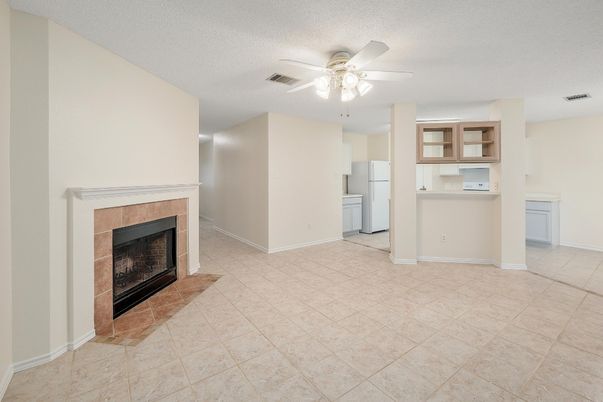 Empty room, Fireplace, Interior