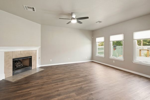 Empty room, Fireplace, Interior, Wood Texture Flooring
