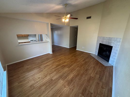 Empty room, Fireplace, Interior, Wood Texture Flooring