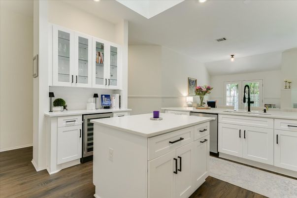 Interior, Kitchen, Recessed Lighting, Wood Texture Flooring