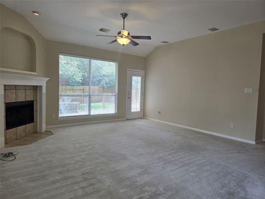 Empty room, Fireplace, Interior, Recessed Lighting