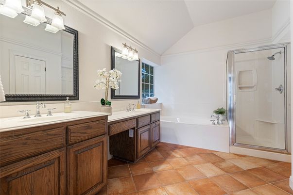 Bathroom, Dual Sink Vanities, Glass Shower, Interior