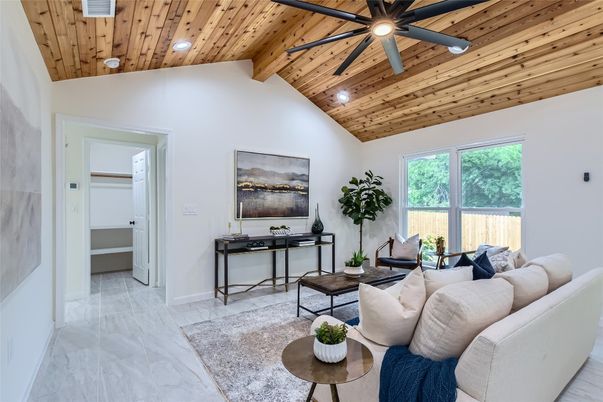 Interior, Living room, Marble, Recessed Lighting, Wooden Beams, Wooden Ceilings