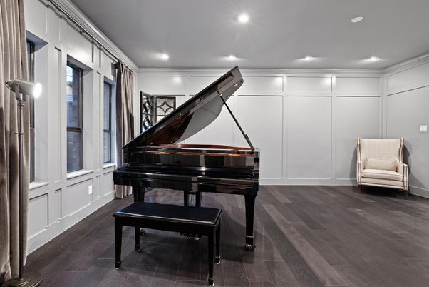 Interior, Piano, Recessed Lighting, Wood Texture Flooring