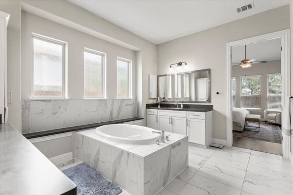 Bathroom, Dual Sink Vanities, Interior, Marble, Marble Walls