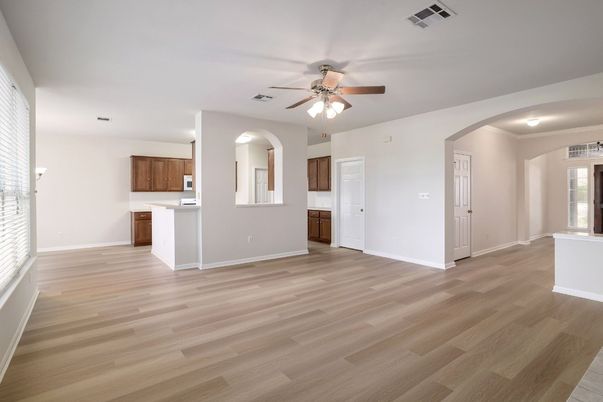 Empty room, Interior, Kitchen, Wood Texture Flooring