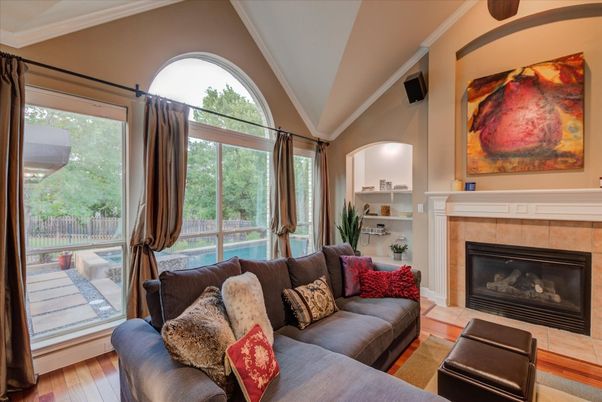Fireplace, Interior, Living room, Wood Texture Flooring