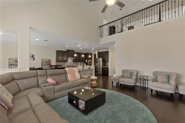 Interior, Kitchen, Living room, Pendant Lights, Recessed Lighting, Stainless Steel Appliances, Wood Texture Flooring