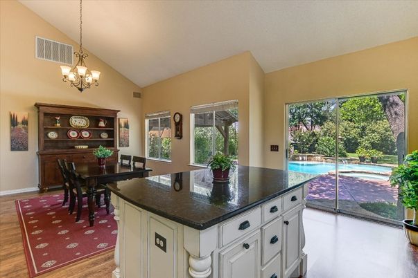 Chandelier, Dining room, Interior, Wood Texture Flooring